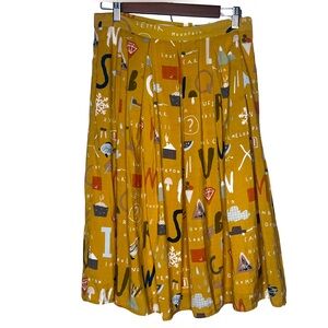 Tulip B Alphabet Knee Length Midi Skirt Women’s L Inner Liner Kitch CottageCore